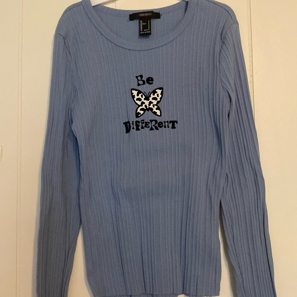 Forever 21 ribbed butterfly long sleeve top